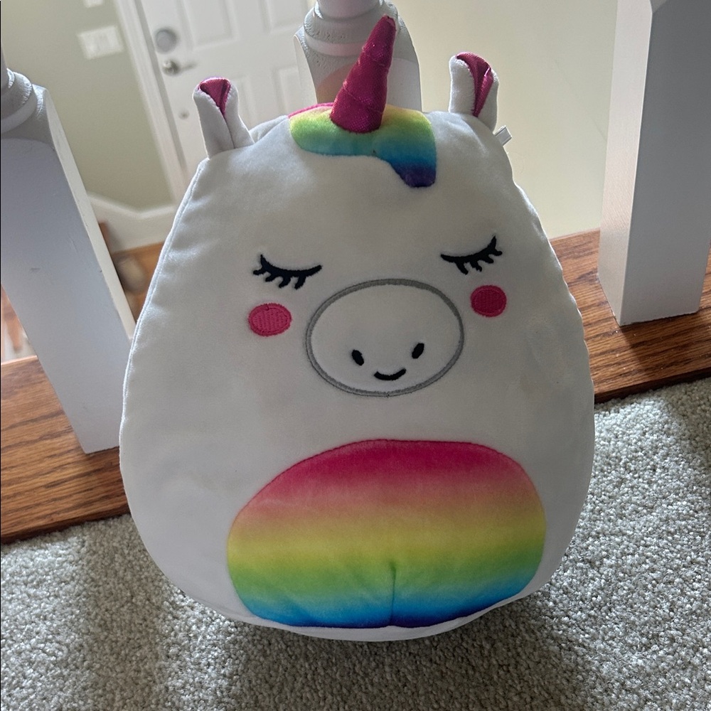 Squishmallows White and Rainbow Unicorn Plush